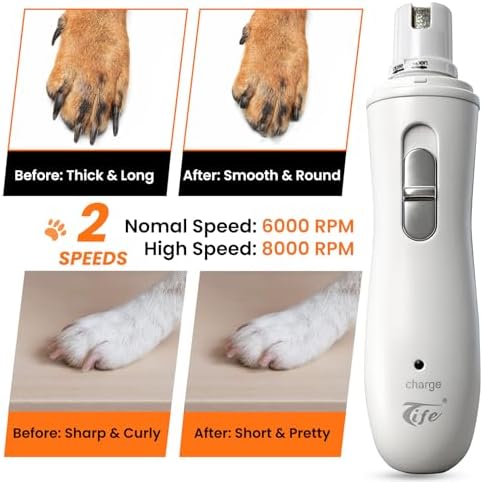 Tife Dog Nail Grinder for Dogs and Cats, Quiet Rechargeable - Image 2