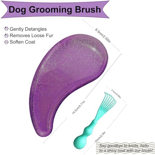 Gentle Grooming Puppy Brush with Gift Box (Glitter Rose Red) - Image 2