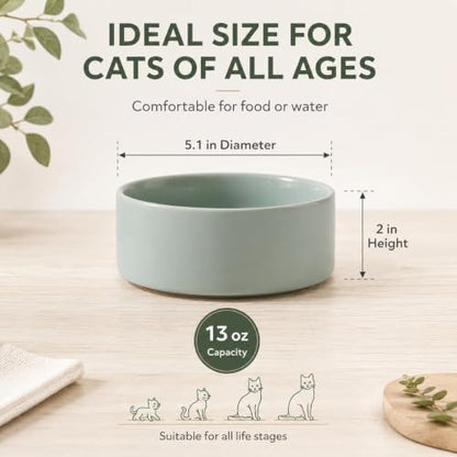 Havniva Cat Bowls Set of Two, 5.1” Ceramic Cat Food Bowls, Cat Water Bowl - Image 2