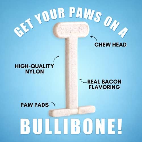 Bullibone Nylon Dog Chew Toy for Aggressive Chewers - Dental Hygiene Bone with Bacon Flavor, Durable Tough Chew Toys for Small Dogs, Indestructible Dog Bone - Single - Image 3