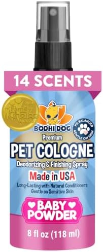 Bodhi Dog Natural Dog Cologne (Baby Powder) - Premium Scented Deodorizing Pet Perfume with Conditioner for Dogs & Cats - Keeps Pets Fresh & Clean - Gentle and Safe Formula, Made in USA (8 Fl Oz) by BodhiDog