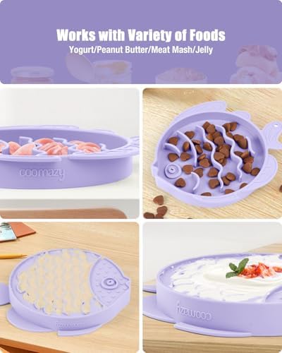 Coomazy Slow Feeder Cat Bowl Silicone Pet Puzzle Feeder for Slow Eating - Image 5