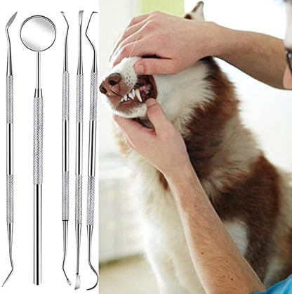 Teeth Cleaning Kit Dog Plaque Tartar Remover Tools Pet Dental Tooth Scaler and Scraper Silicone Finger Toothbrush for Puppy Cats Tooth Pick Stone Remover Dogs Oral Care Hygiene Cleaning Tools (12Pcs) - Image 2