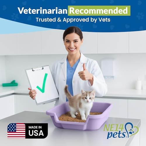 KittyGohere Senior Cat Litter Box Small with Scoop, Storybook Lavender - Image 4