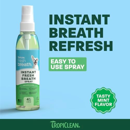 TropiClean Fresh Breath Oral Care Spray for Dogs & Cats | Dog Breath Spray | Mint Breath Freshener | Pet Bad Breath Treatment | Made in The USA | 4 oz - Image 2