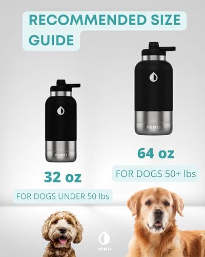 Dog Water Bottle, Insulated Dog Travel Water Bottle, Stainless Steel Pet Water Bottle Dispenser Portable Food and Water Bowl for Dogs with Carrying Case for Walking Dog Canteen Travel Kit - Image 5