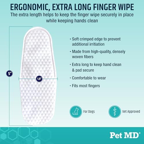 Pet MD Pet Dental Finger Wipes for Dogs - Fresh Apple & Mint Flavor - 50ct - Image 6
