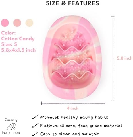 CHEWFFON Dog & Cat Lick Mat Bowl with Suction Cups, Cotton Candy Small - Image 3