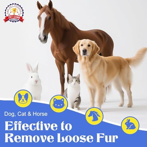 Self Cleaning Dog Brush for Shedding - Bristle Brush and Long/Short Needles Design, Skin Friendly, Slicker Deshedding Dog Brush, Hair Removal for Long & Short Haired Pets (Blue) - Image 6