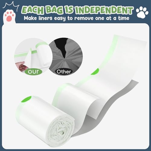 120 Pack Litter Box Robot 3 4 and 5 Waste Bags, 1.5 Mils Thick Drawstrings Closure Cat Litter Box Bags Liners Compatible with Automatic Self-Cleaning Robot, Replacement Waste Drawer Liners - Image 4