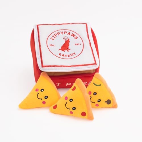 ZippyPaws Burrow Interactive Dog & Puppy Toys for Boredom - Pizza Box - Image 5
