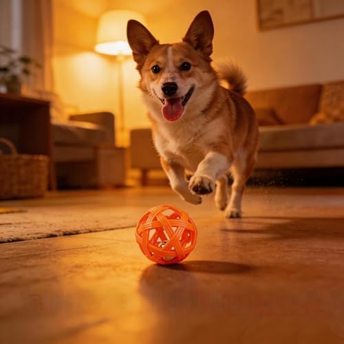 Dog Ball Toy with Bell for Small Dogs& Puppy, Small Dog Ball for Boredom Relief & Teething, TPR Chew Resistant Interactive Fetch Toy. - Image 5