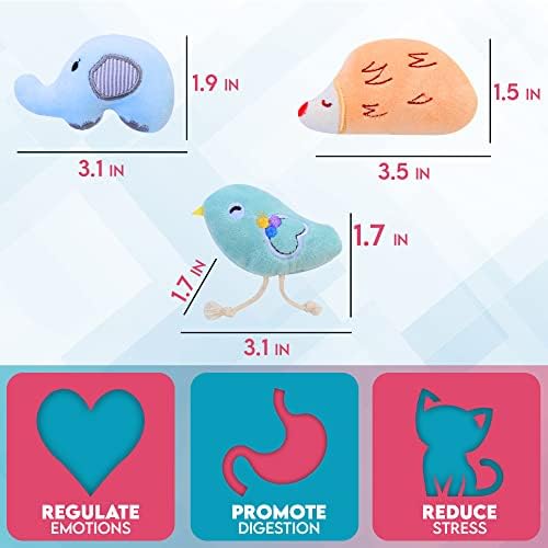 9 Pack Catnip Toys for Cats – Interactive Cat Toys for Indoor Cats & Kittens, Variety Bundle with Plush Animals & Catnip Balls, Fun Kitten Enrichment Toys Set - Image 3