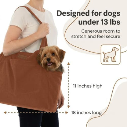 Everyday Cozy Carry Dog Tote for Small Dogs up to 13 lbs, Brown - Image 3