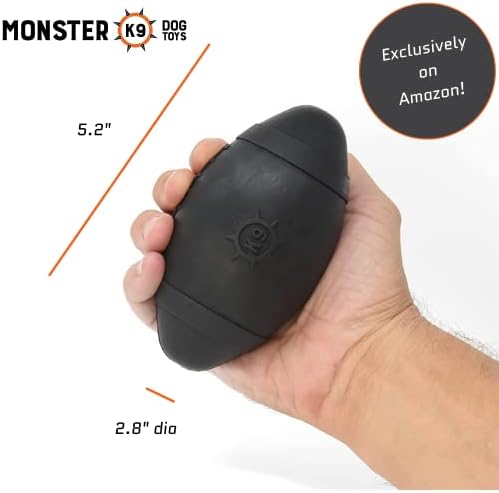 Monster K9 Indestructible Dog Toy – Lifetime Replacement - Durable Ball Chew Toy for Aggressive Chewers - Safe Non-Toxic Natural Rubber - Chew & Fetch - Tough, Heavy Duty - Med/Large Breed, 5" L - Image 2