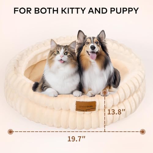CHEERPALS Cat Cave Bed for Indoor Cats Covered Hooded Pet Bed with Cushion - Image 5