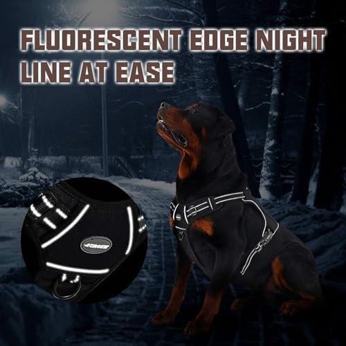 AUROTH Tactical Harness for Small Medium Dogs No Pull Adjustable Pet Harness Reflective K9 Working Training Easy Control Vest Military Service Dog Harnesses Black M - Image 5