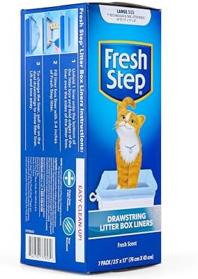 Fresh Step Drawstring Cat Litter Box Liners, Scented, 2.5 ft x 17 in, 7 Ct - Image 3