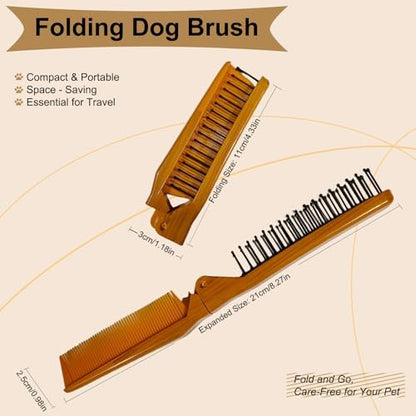 Folding Small Dog Grooming Brush (Yellow) - Image 2