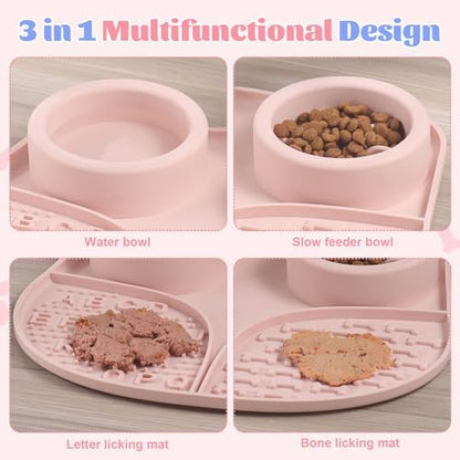Silicone Lick Mat for Dogs with Suction Cups, Slow Feeder Dog Bowls & Dog Lick Mat for Anxiety Relief, Snuffle Mat for Dogs, Dog Food Bowl & Cat Food Bowl, Slow Feeder Cat Bowl for Wet & Dry Treats - Image 3