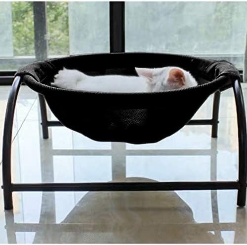 JUNSPOW Cat Bed Sleeping Cat Hammock, 16.9in x 16.9in x 9.5in, Black - Image 2