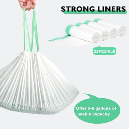 100 Pack Cat Litter Box Liner Bags Compatible with Pet Clumping & for Smartspin Self-cleaning Litter Box, Thick Heavy Duty Drawstring Waste Drawer Liners Compatible with PURA X/MAX -23" x 12" - Image 4