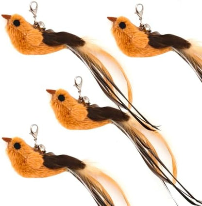 miwoowim 4PCS Feather Bird Cat Wand Refills &,Door Hanging Suction Cup Set - Image 2