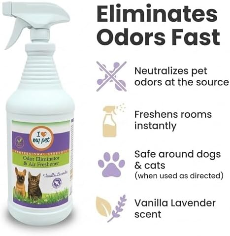I Love My Pet Odor Eliminator Spray, 32 oz, Vanilla Lavender Scent - Image 3