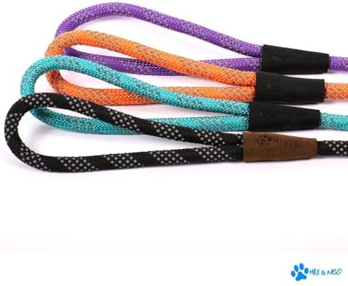 Max and Neo Rope Leash Reflective - 6 FT x 1/2" (Black, Donates to Dog Rescue) - Image 7