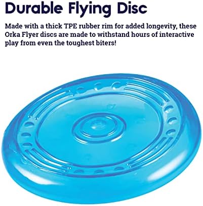 Petstages Orka Flyer Royal Blue Flying Disc Dog Fetch Toy - Image 2