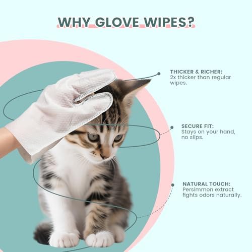 IMMHABI 50-Count Pet Glove Wipes + 400-Ct Square Wipes Bundle | Odor Control & Thick Cleaning | Paws/Ears + Fur/Surfaces - Image 4