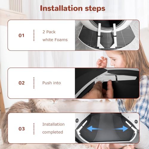 Foams Compatible with Els Pet Litter Box, 12-Pack White EVA Anti-Spill Strips, Precision Laser-Cut Seal for Self-Cleaning Cat Litter Box to Prevent Litter Spilling - Image 4