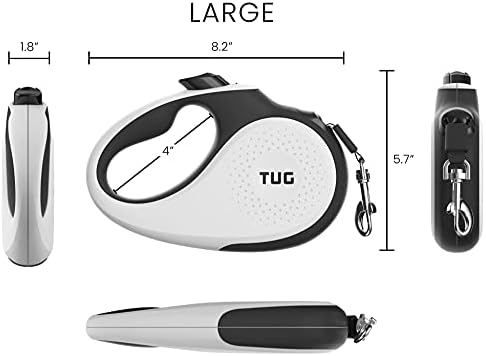 TUG Original Retractable Dog Leash, 16 ft (Large, White) - Image 3