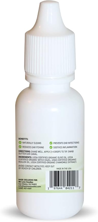 We Love Doodles Dog Ear Serum | Eco-Friendly Ingredients | Made in The USA | Ear Drops for Dogs | Pet Wash Solution Ear Cleanser