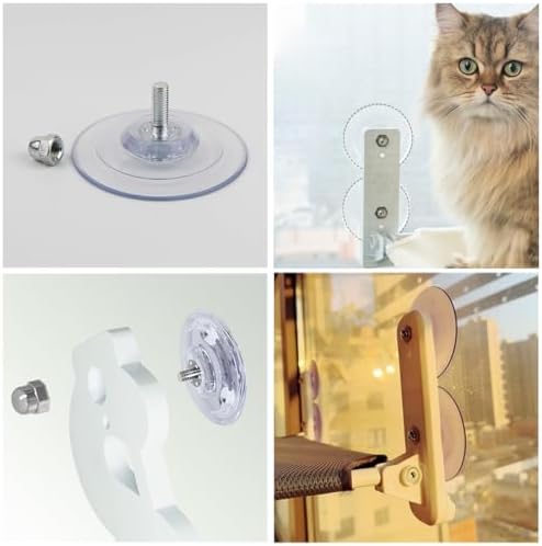 4 Pack Cat Window Perch Suction Cup Replacement with Screws 85mm Sturdy Strong Hanging Holder Suction Cups for Cat Window Perch Cordless Hammock Foldable Cats Bed Seat - Image 4