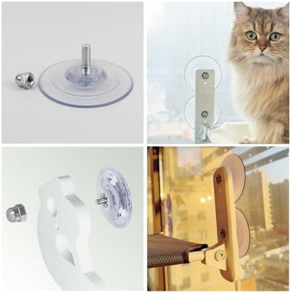 4 Pack Cat Window Perch Suction Cup Replacement with Screws 85mm Sturdy Strong Hanging Holder Suction Cups for Cat Window Perch Cordless Hammock Foldable Cats Bed Seat - Image 4