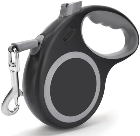 Retractable Dog Leash, 16 ft Dog Leash for Dogs up to 55 lbs, Strong Nylon Tape No Tangle, One-Handed Brake, Pause, Lock, Perfect for Small Medium Dogs; Black (Black, 16 FT (0-55 lbs)) - Image 2