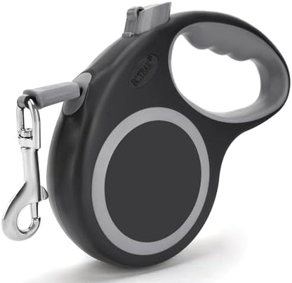 Retractable Dog Leash, 16 ft Dog Leash for Dogs up to 55 lbs, Strong Nylon Tape No Tangle, One-Handed Brake, Pause, Lock, Perfect for Small Medium Dogs; Black (Black, 16 FT (0-55 lbs)) - Image 2