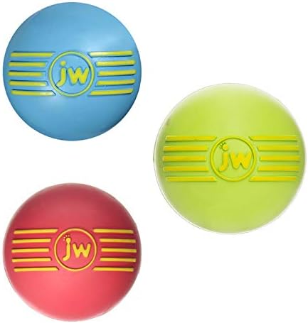 JW PET ISqueak Squeaker Dog & Puppy Fetch Chew Toy MEDIUM BALL 3 PACK by JWPet