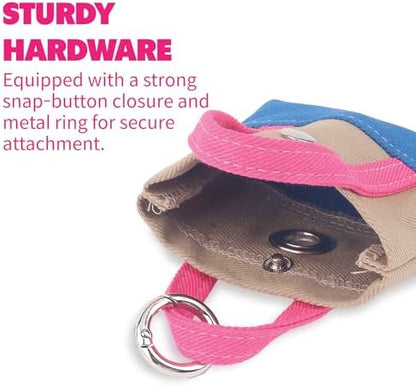 Dog Poop Bag Holder for Leash with 1 Waste Bag Roll, Canvas, Pink Handle - Image 7