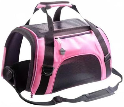 ZaneSun Cat Carrier,Soft-Sided Pet Travel Carrier for Cats,Dogs Puppy Comfort Portable Foldable Pet Bag Airline Approved (LightPink) - Image 7