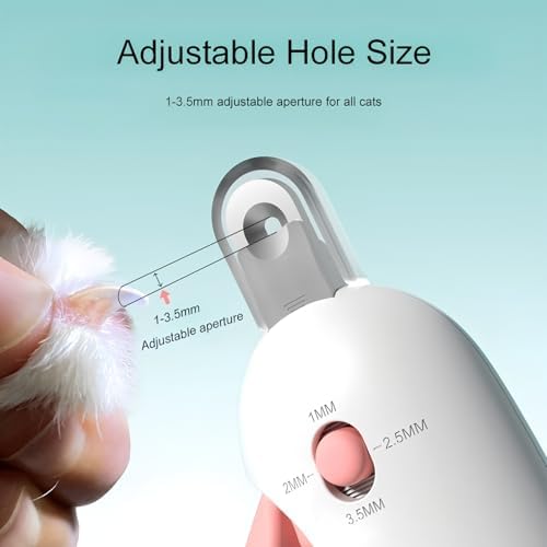 Adjustable Cat Nail Clipper to Avoid Excessive Cutting, Cat Nail Trimmer with Nail File, Pet Nail Clippers for Kitten Bunny Guinea Pig Rabbit Ferret (Pink) - Image 4