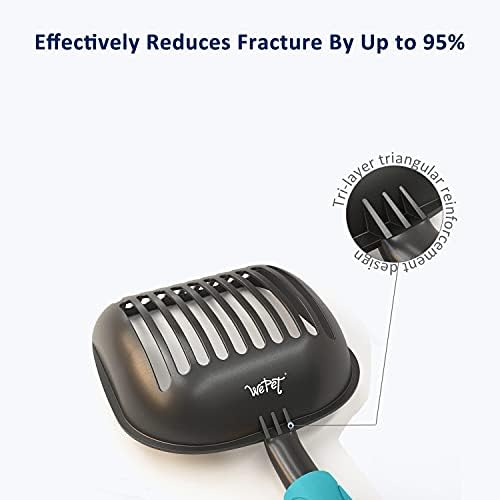 WePet Cat Litter Scoop, Non-Stick Plated Aluminum Alloy Sifter, Kitty Durable Metal Scooper, Deep Shovel, Long Handle, Kitten Pooper Lifter, Size Large, Coated Black Body with Turkish Blue Handle - Image 4