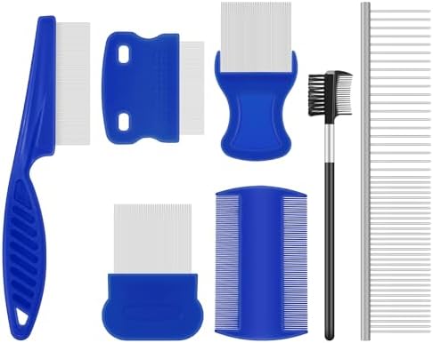WRW Flea Combs for Dogs and Cats, Stainless Steel, 7 Pack by Unknown