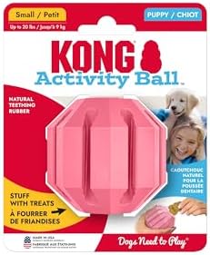 KONG Puppy Activity Ball, Natural Rubber Teething Toy, Small Puppies, Pink by KONG