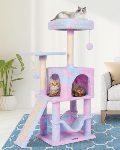 Cut Cat Tree Cat Tower Condo with Hammock Kittens Scratching Post Rainbow by MIAOPAWbabycarriersnuggleupandultraSoft