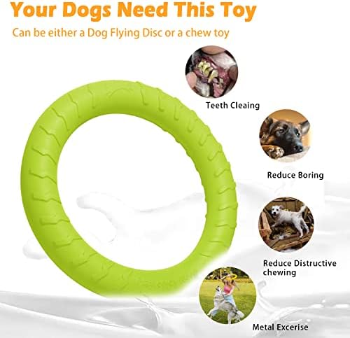 Large Dog Durable Indestructible Floating Flying Disc Ring Toys for Chewers,Pool Swimming,Throwing,Catching,Grabbing Pitch,Indoors,Outdoors Playing&Training - Image 2
