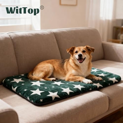 Dog Crate Pad Washable Cat Dog Pet Bed for Crate kennel Large Mat 36inGreen - Image 5
