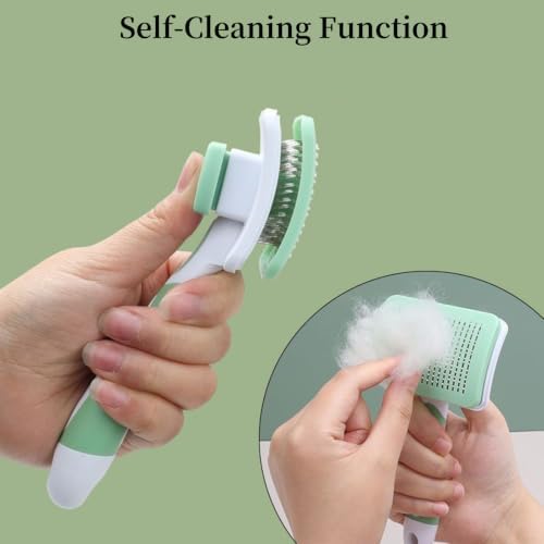 Self-Cleaning Slicker Dog Brush for Large Long-Haired Breeds (Pink） - Image 5