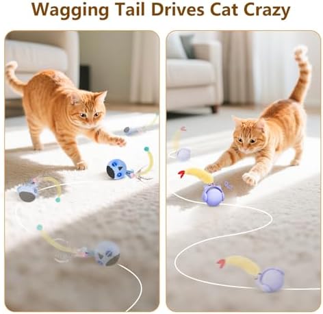 ORSDA 3 PCS Replacement Refills, Feather Tail, Elastic Net Tail, Plush Shrimps for Automatic Kitten Toys, only Suitable T93&T96 Cat Ball Toy - Image 3